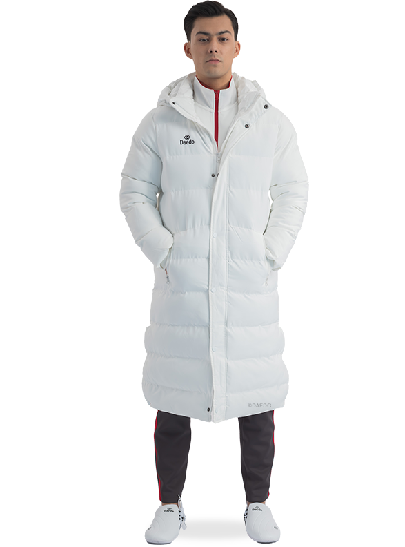 LONG PUFFER JACKET WHITE – Daedo