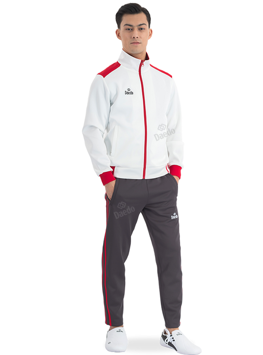 SLIM FIT TRACKSUIT WHITE/RED/GREY