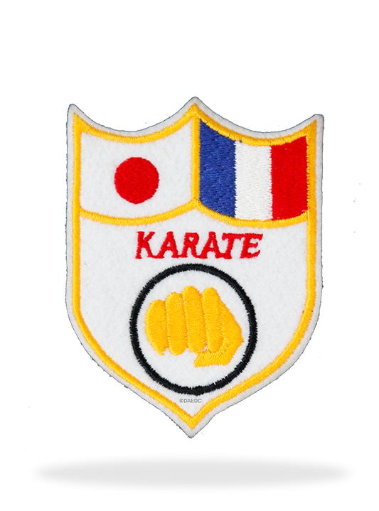 JAPAN-FRANCE KARATE BADGE WHITE